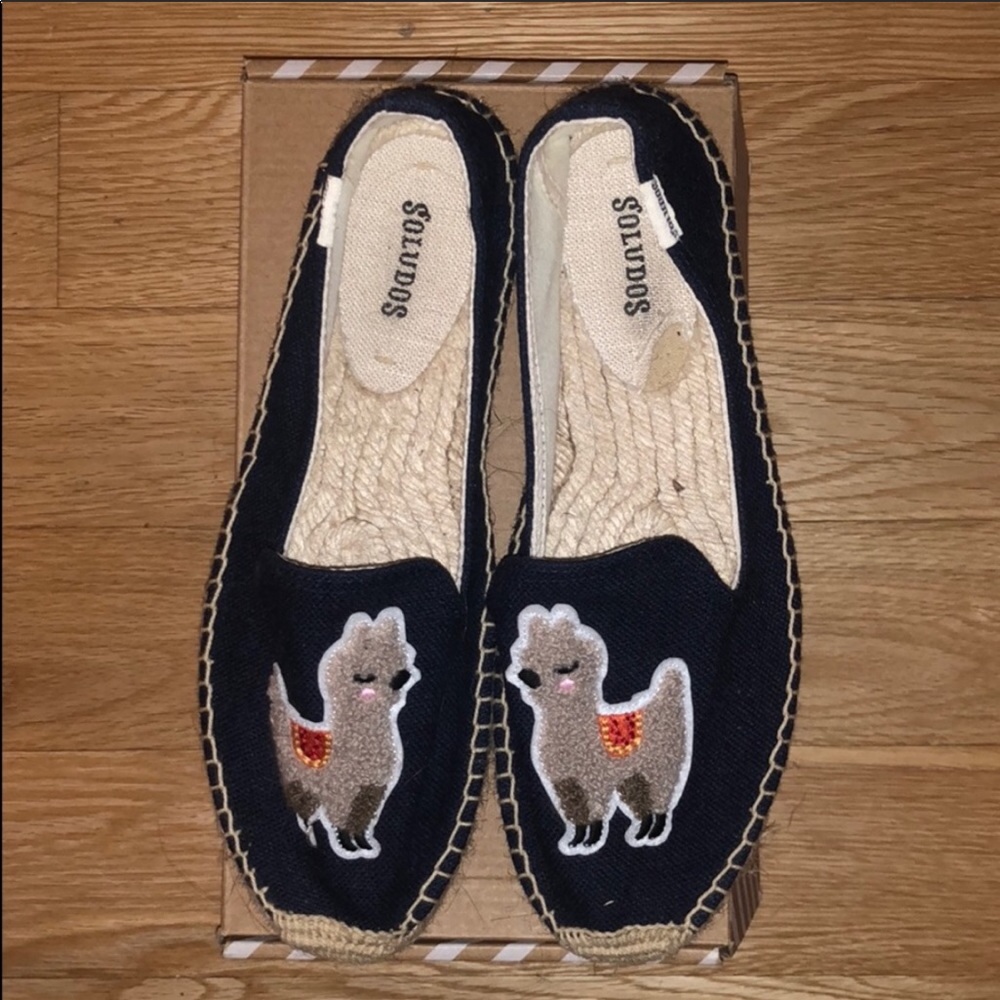 Soludos size 8 Llama Platform Smoking Splippers